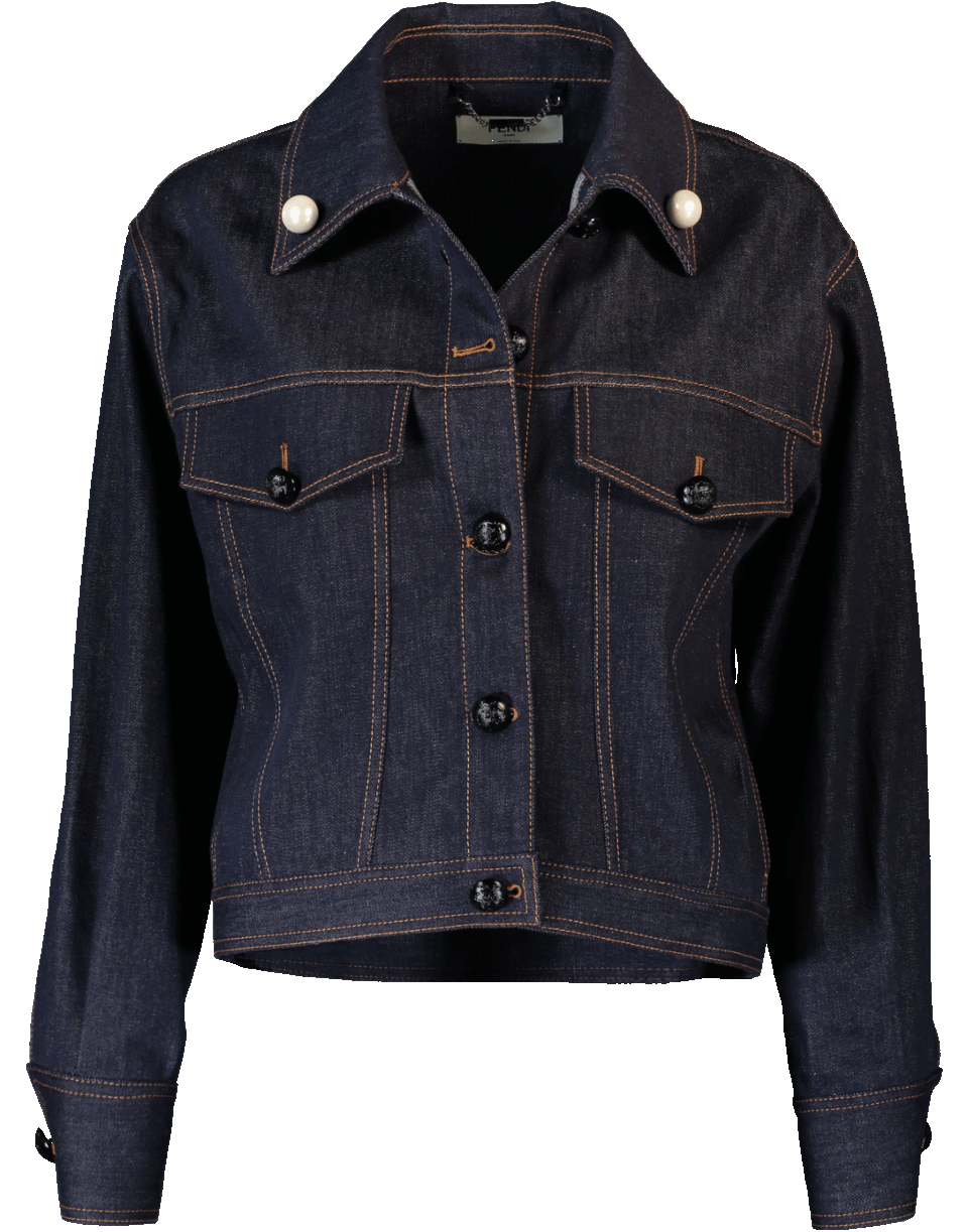 FENDI-Cropped Denim Jacket-