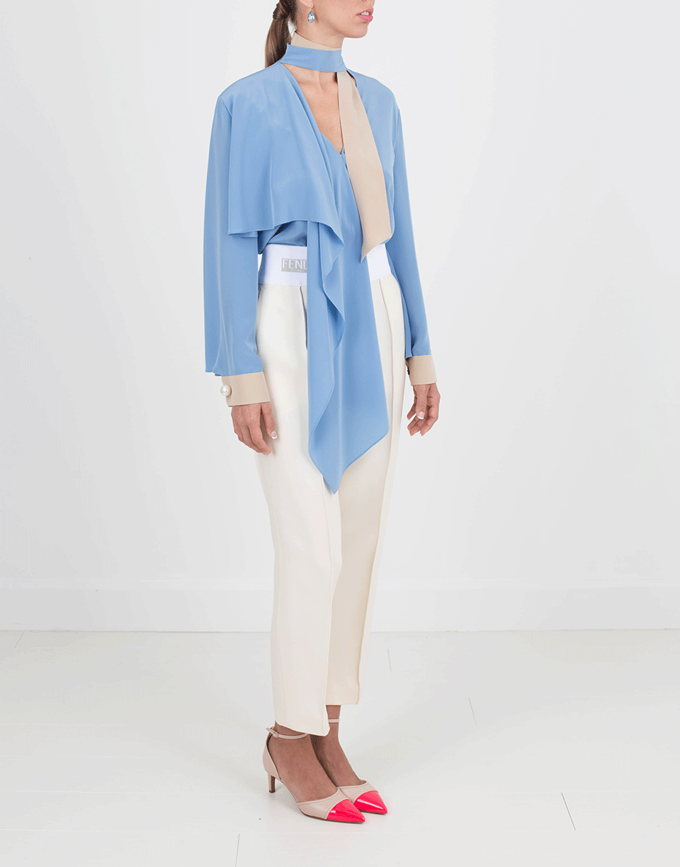 FENDI-Drape Front Blouse-
