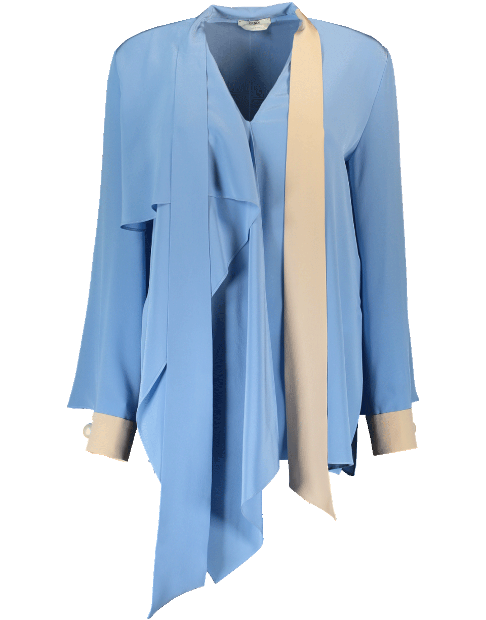 FENDI-Drape Front Blouse-