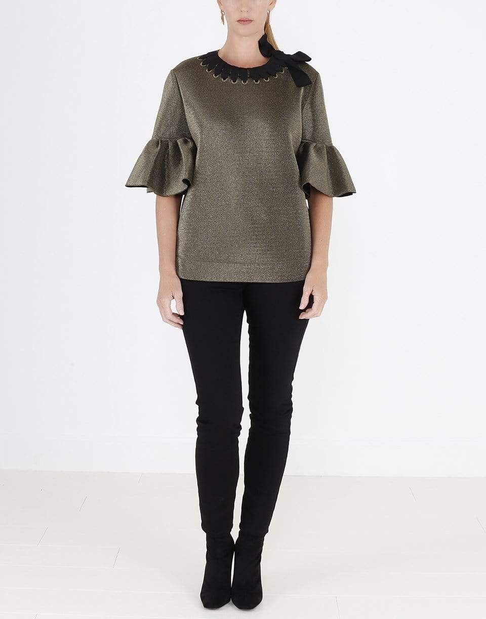 FENDI-Lace Scuba Top-