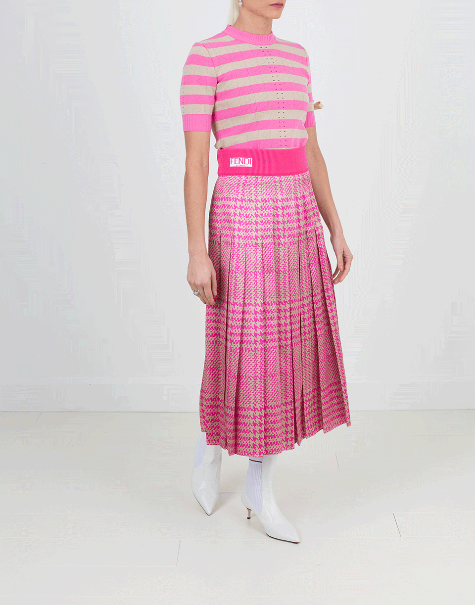 FENDI-Rugby Striped Knit Top-