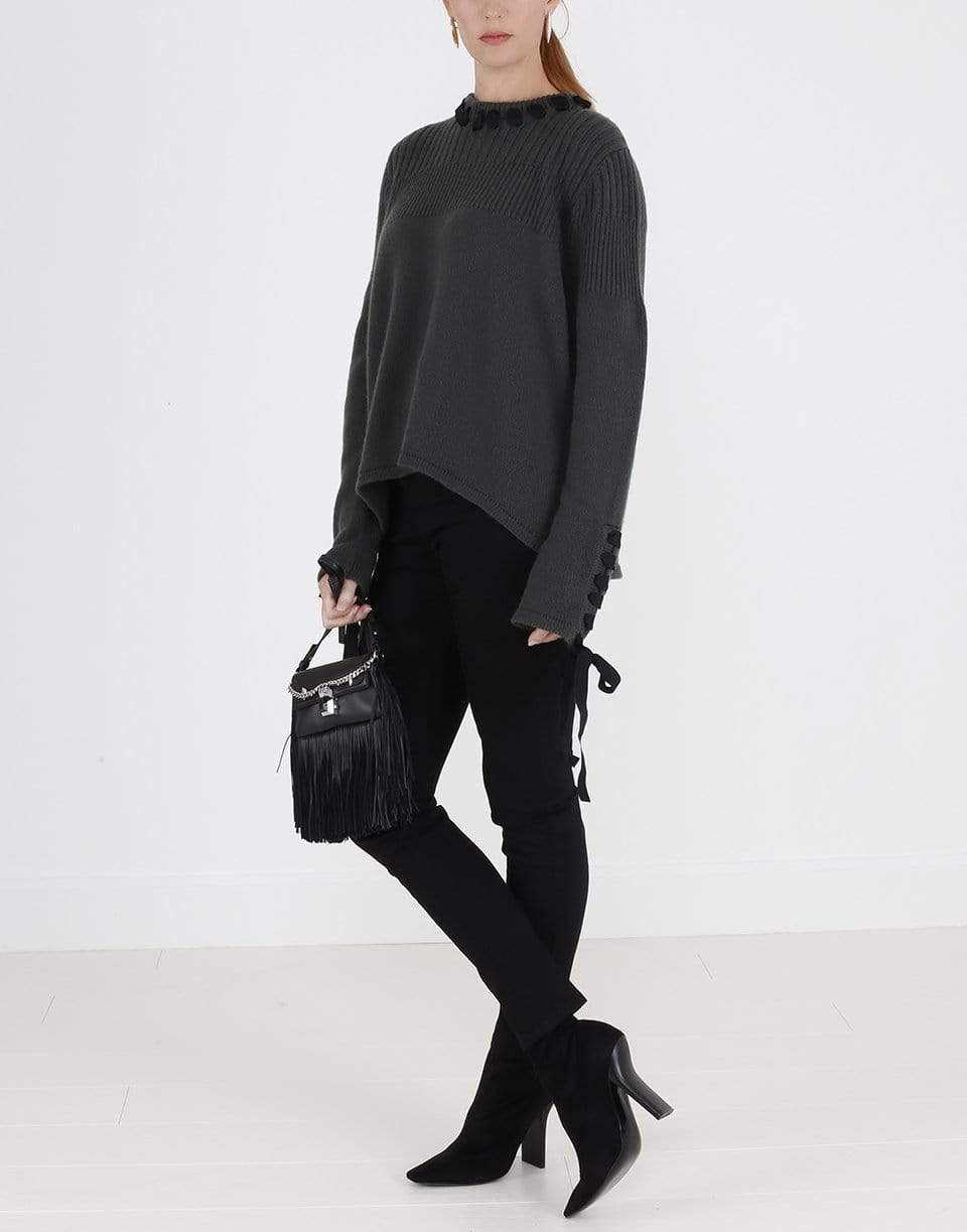 FENDI-Ribbon Split Back Top-