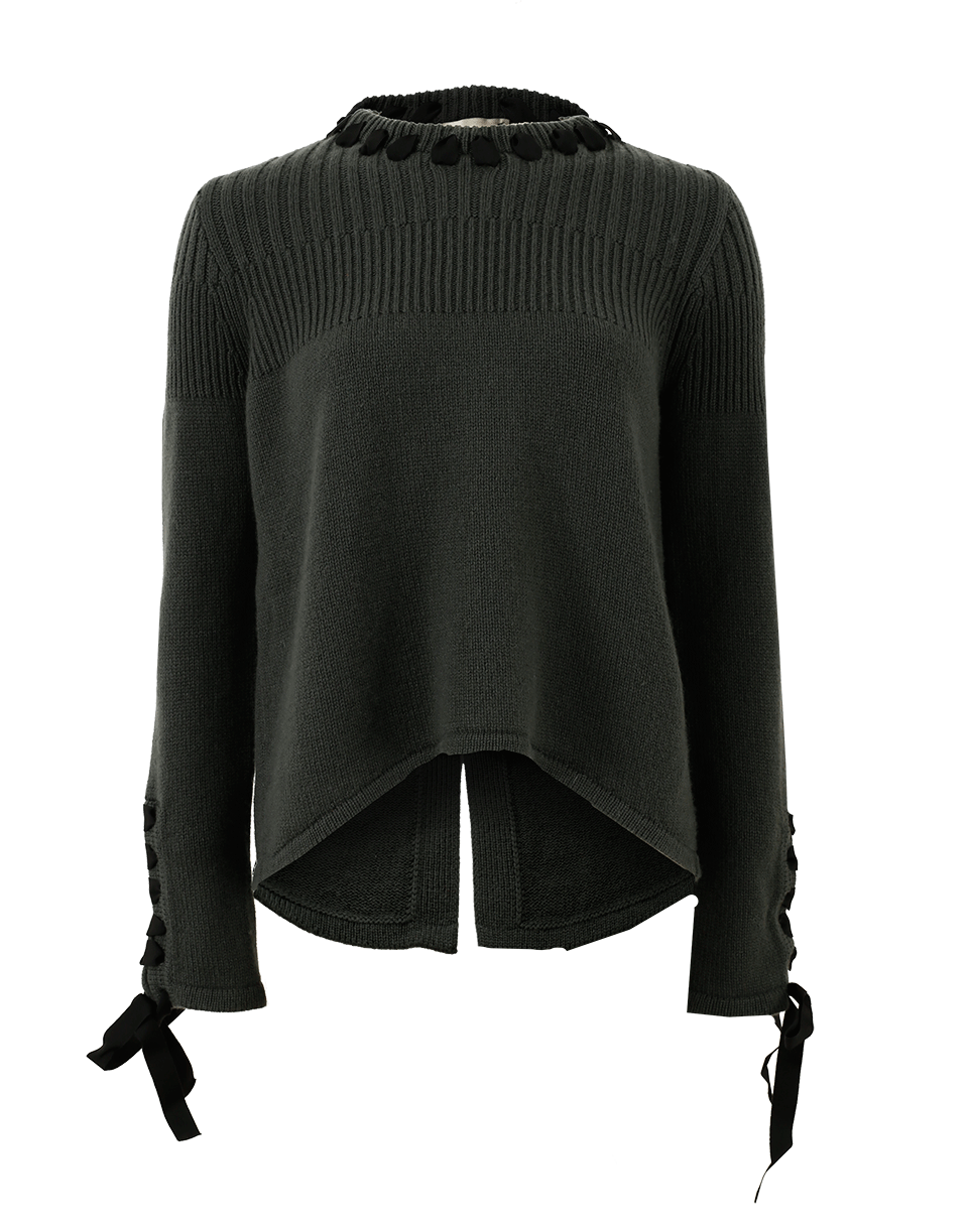FENDI-Ribbon Split Back Top-
