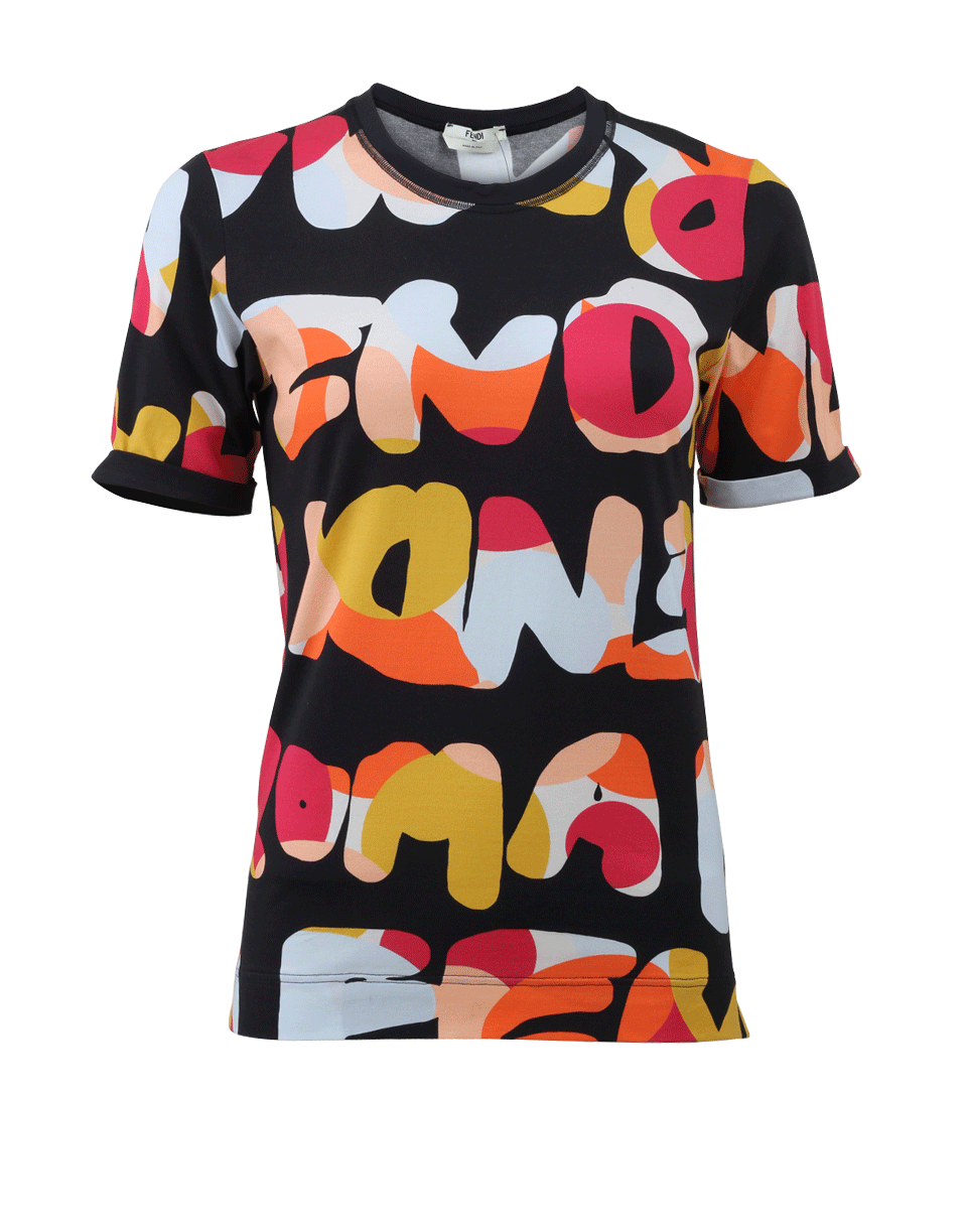 FENDI-Logo Beach Tee-