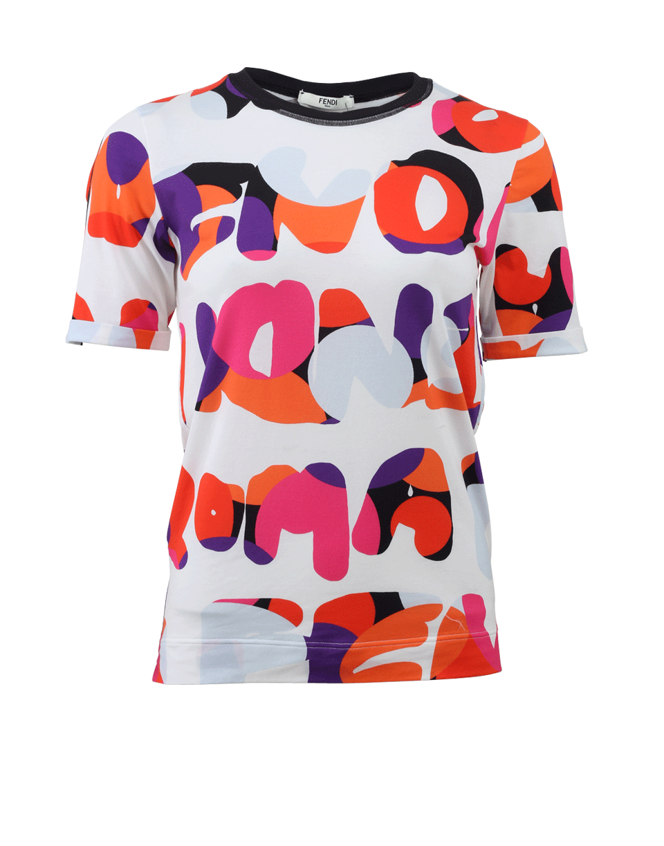 FENDI-Logo Beach Tee-