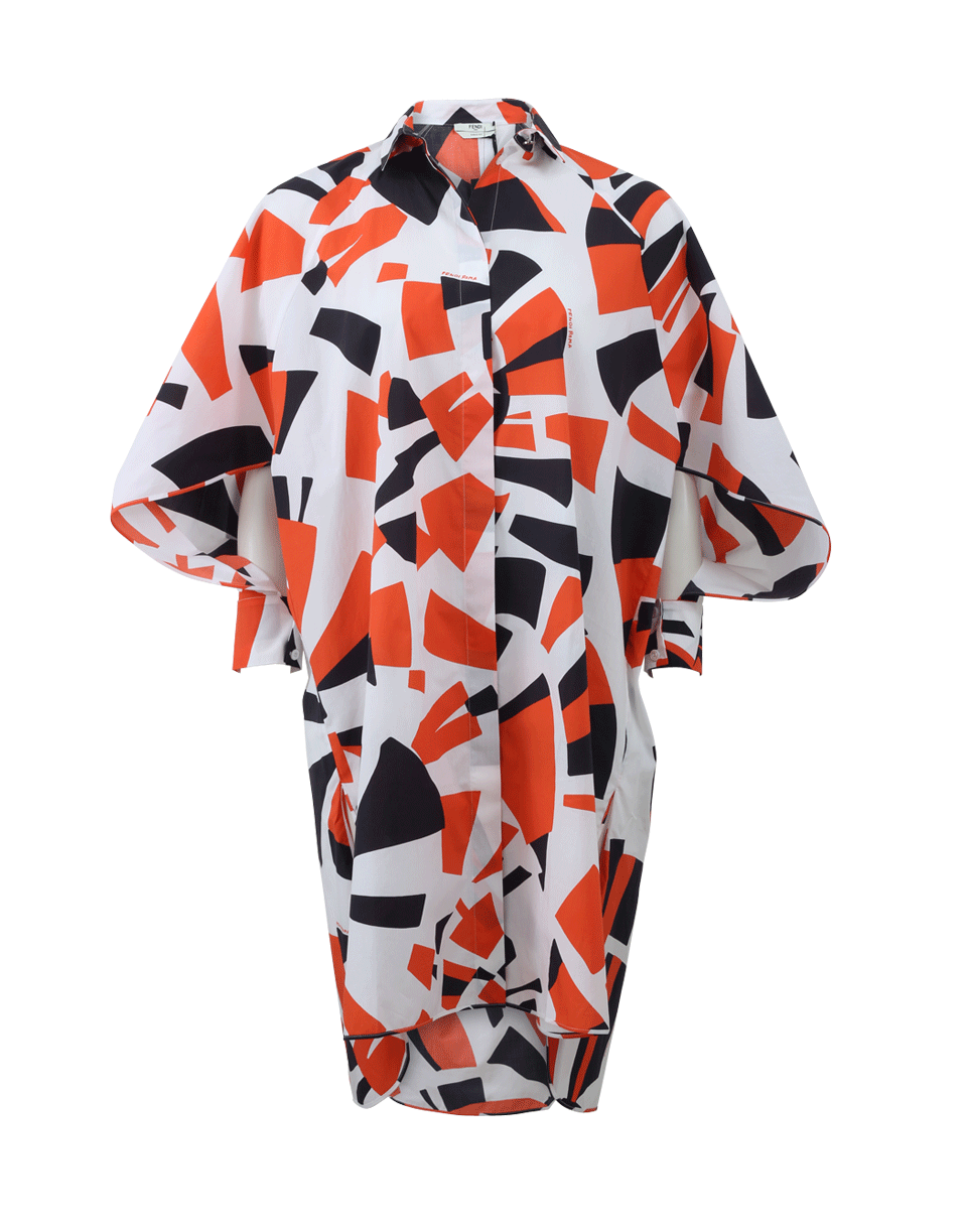FENDI-Shirt Beach Cover-Up-ORNG/BLK