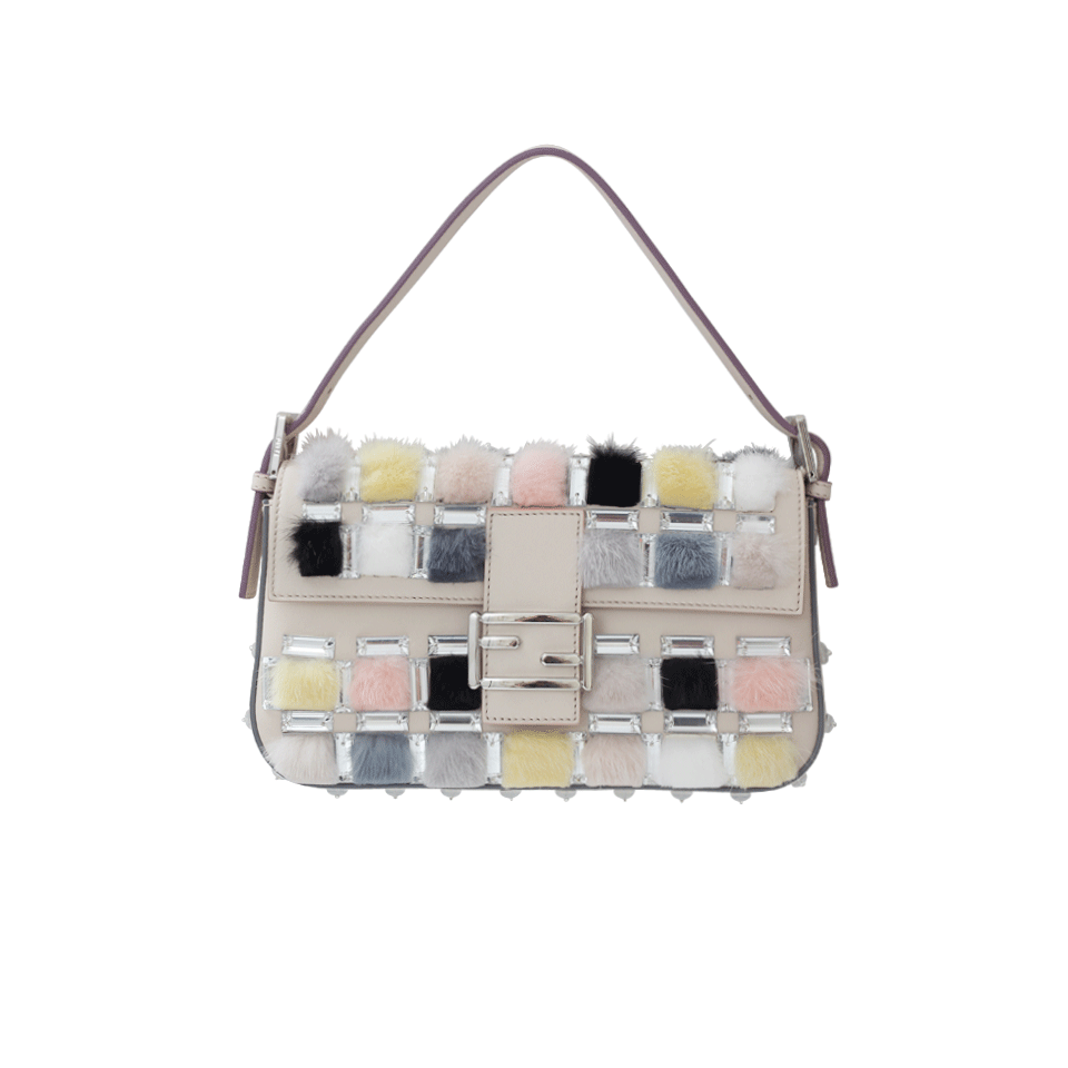 FENDI-Pom Pom Baguette-BEIGE