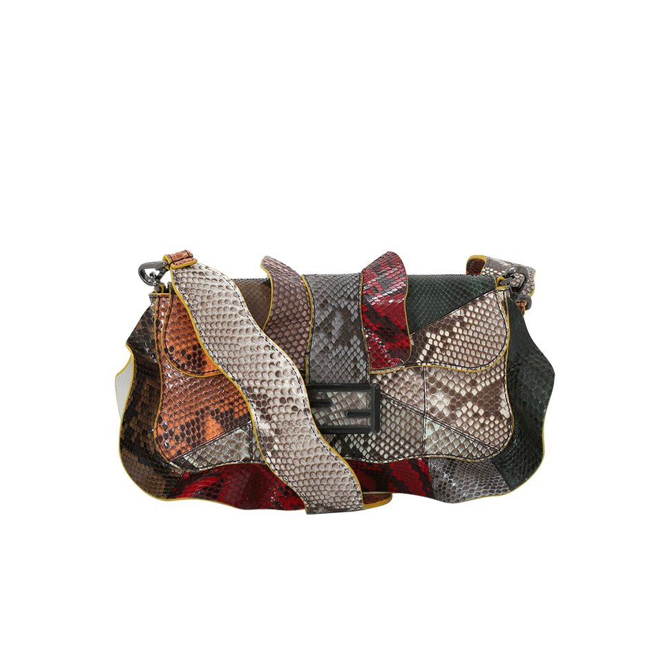 FENDI-Python Waves Baguette-BRN/ORNG