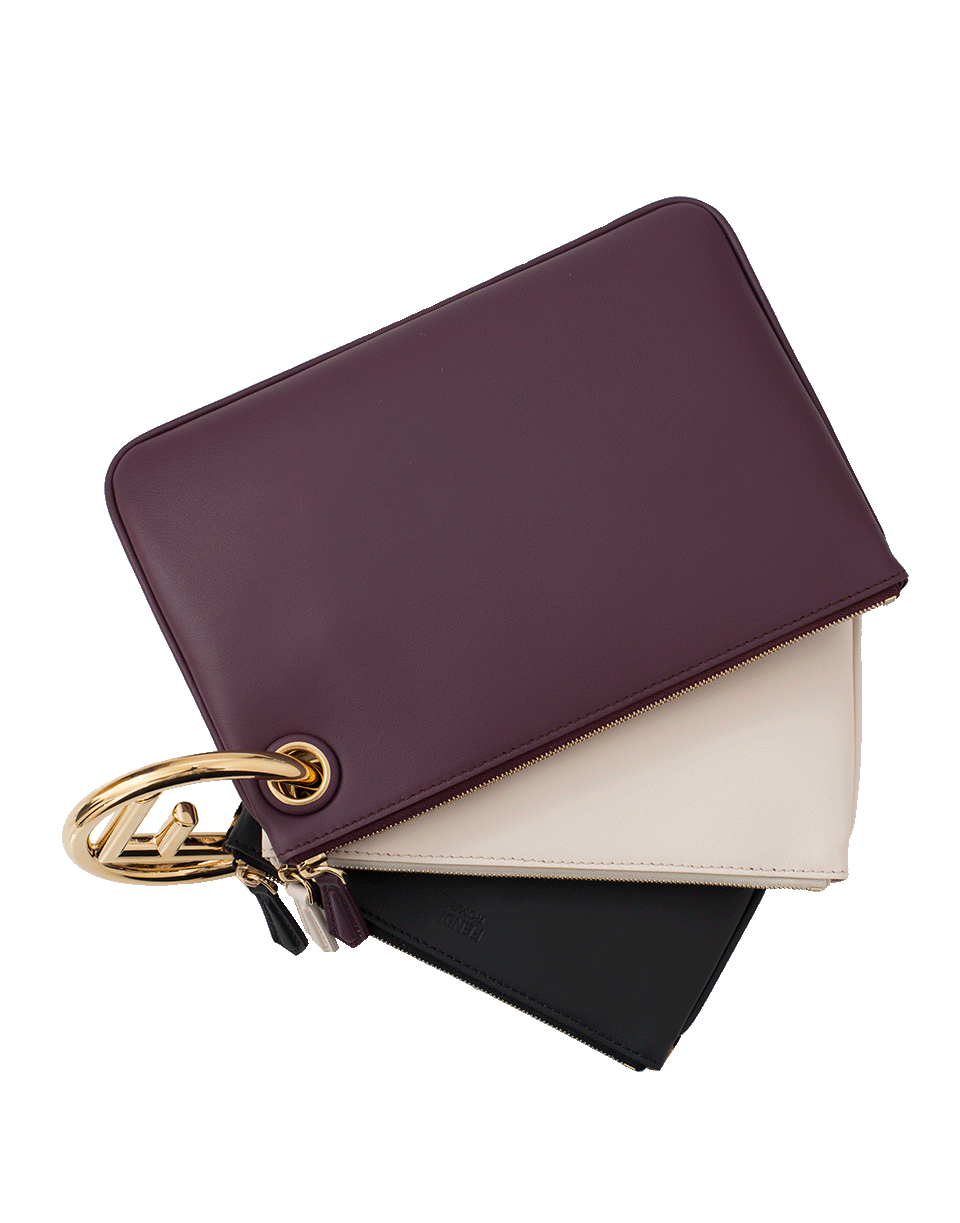 FENDI-Triplette Clutch-TOBACCO