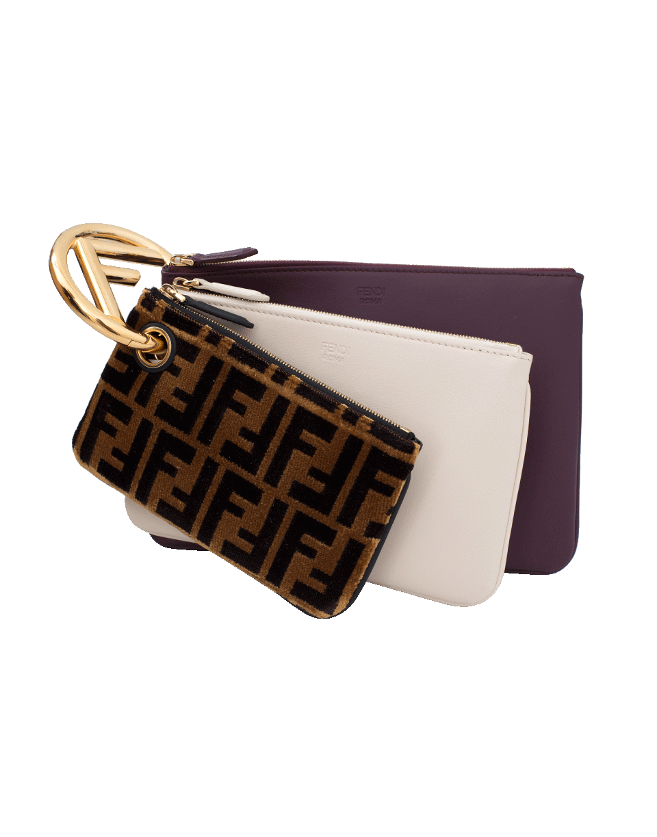 FENDI-Triplette Clutch-TOBACCO