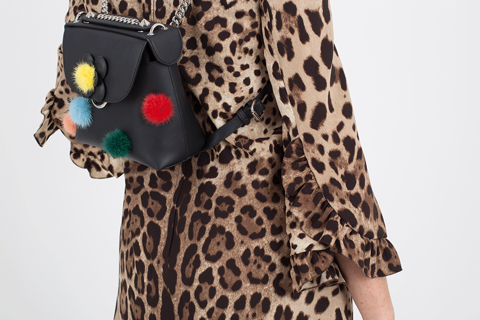 FENDI-Back To School Pom Pom Bag-BLACK