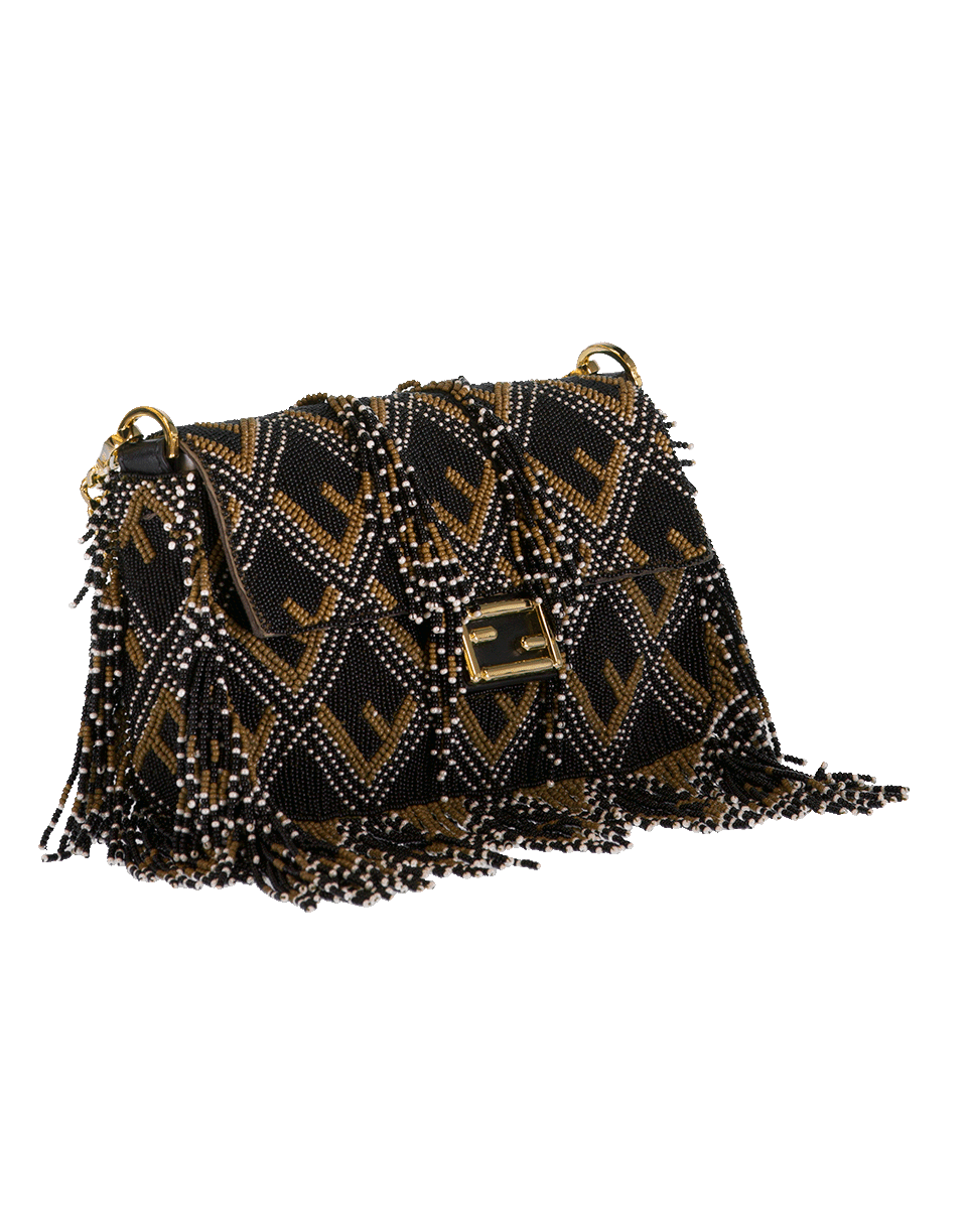 FENDI-Beaded And Fringe Mini Baguette-BLACK
