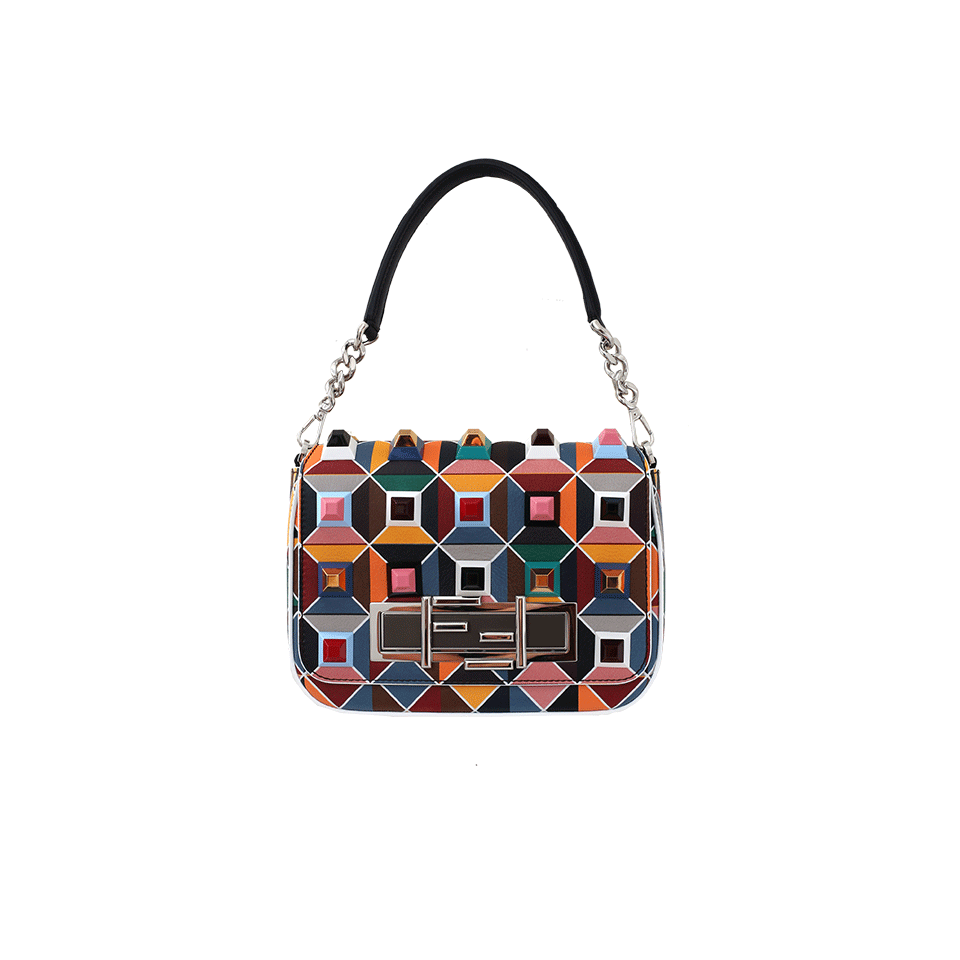 FENDI-Colored Stud Baguette-BLACK