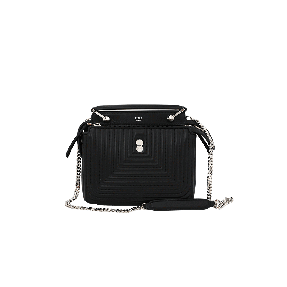 FENDI-Dotcom Quilted Leather Bag-BLACK
