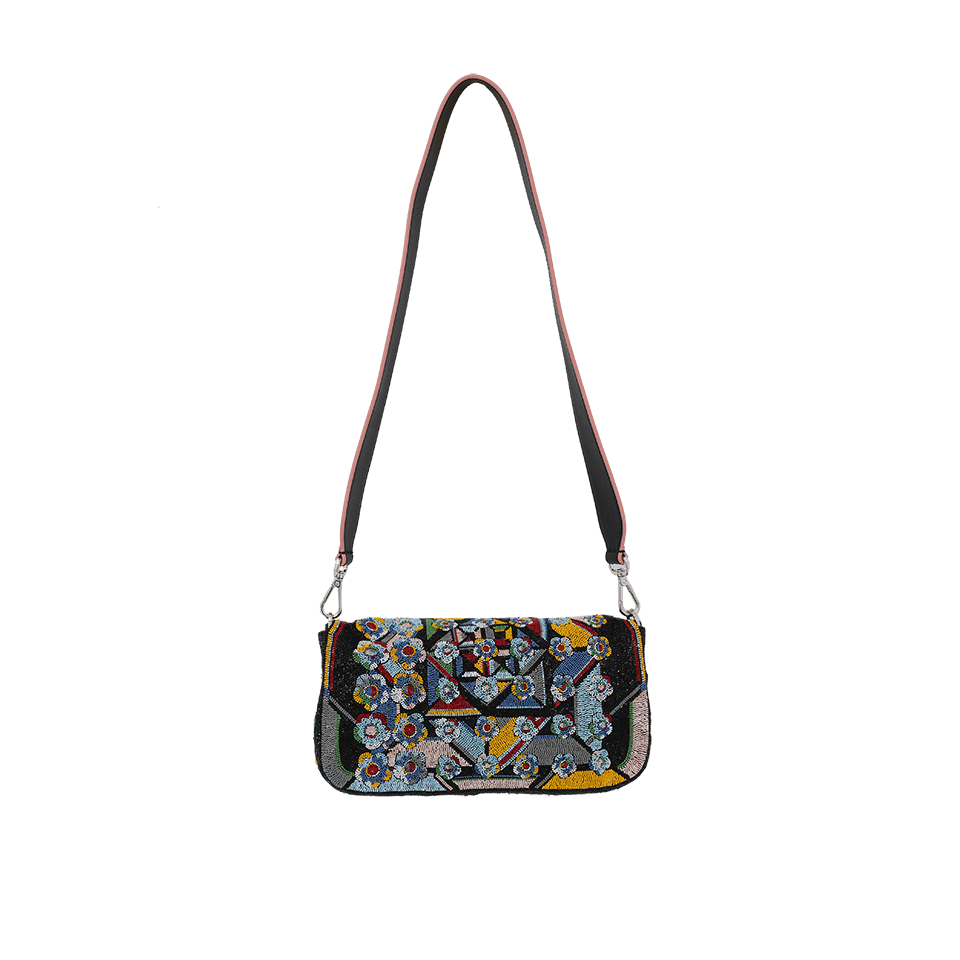FENDI-Embroidered Baguette-BLACK