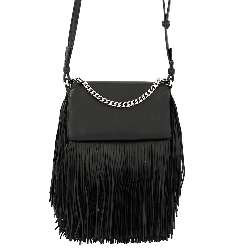 FENDI-Micro Fringe Baguette-BLACK