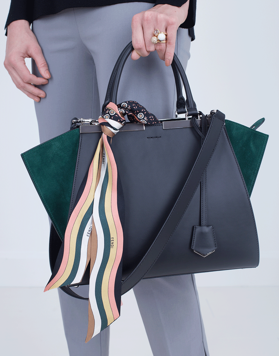 FENDI-3Jours Suede Bag-BLK/GRN