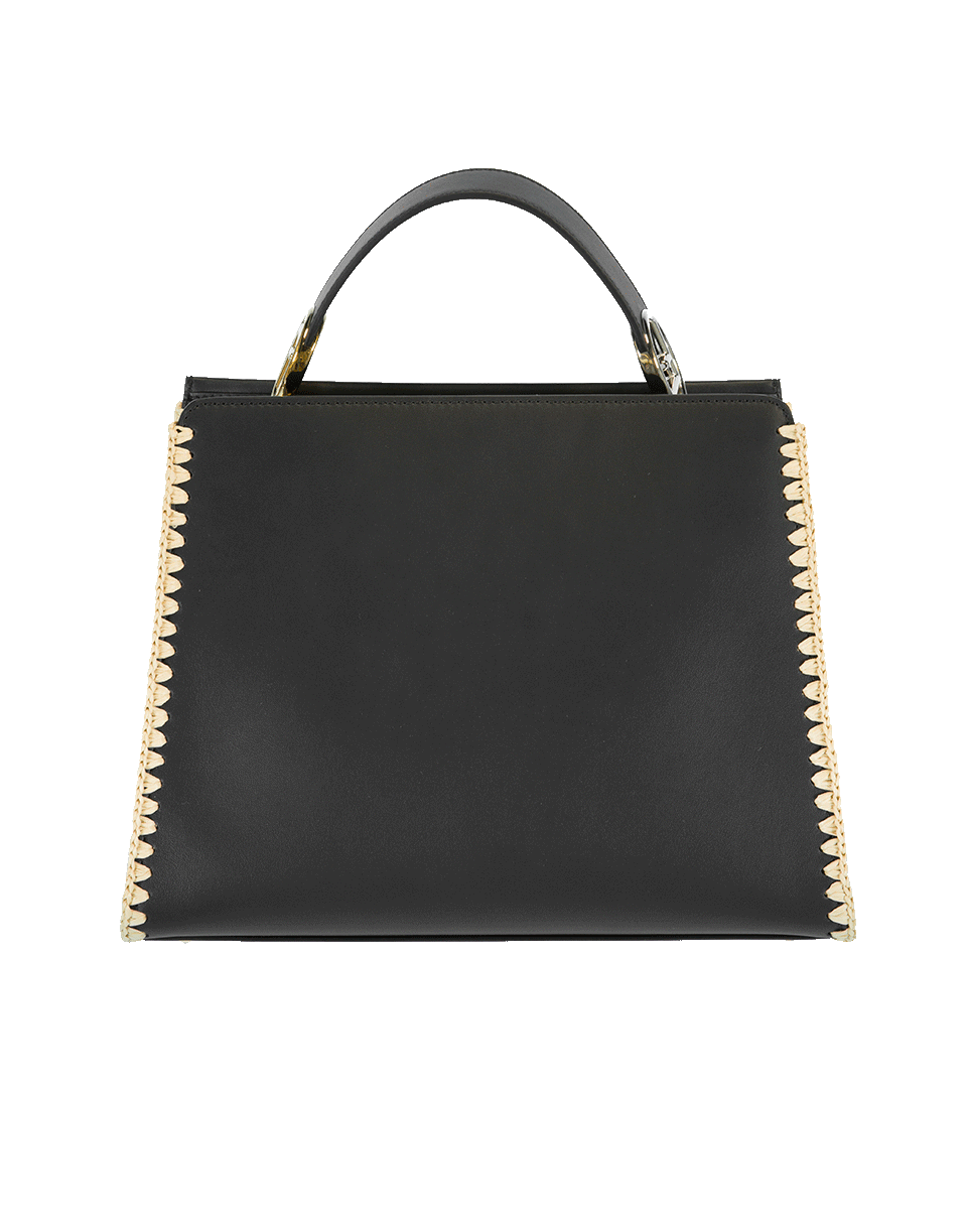 FENDI-Runway Small Raffia Bag-BLK/MULT