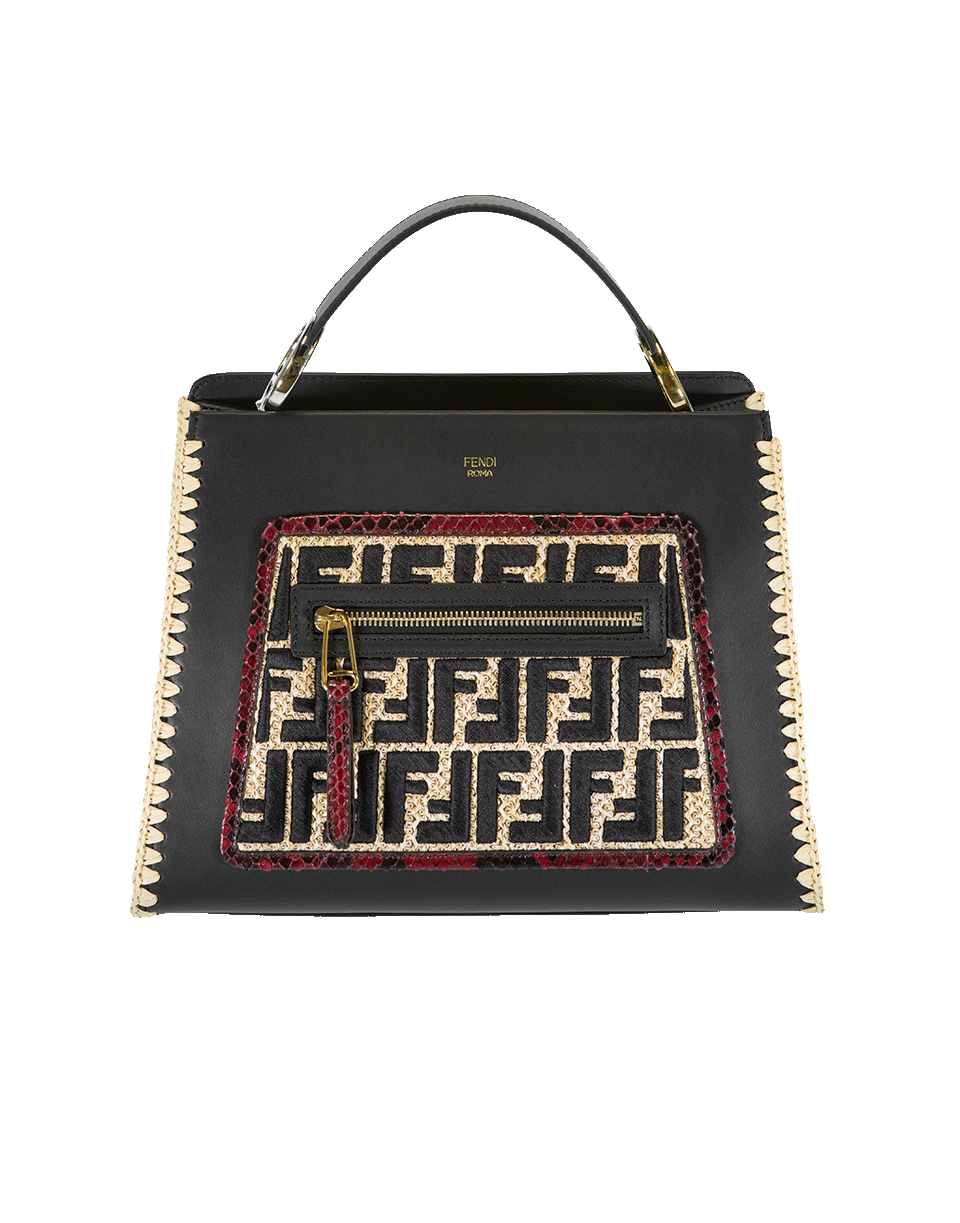 FENDI-Runway Small Raffia Bag-BLK/MULT