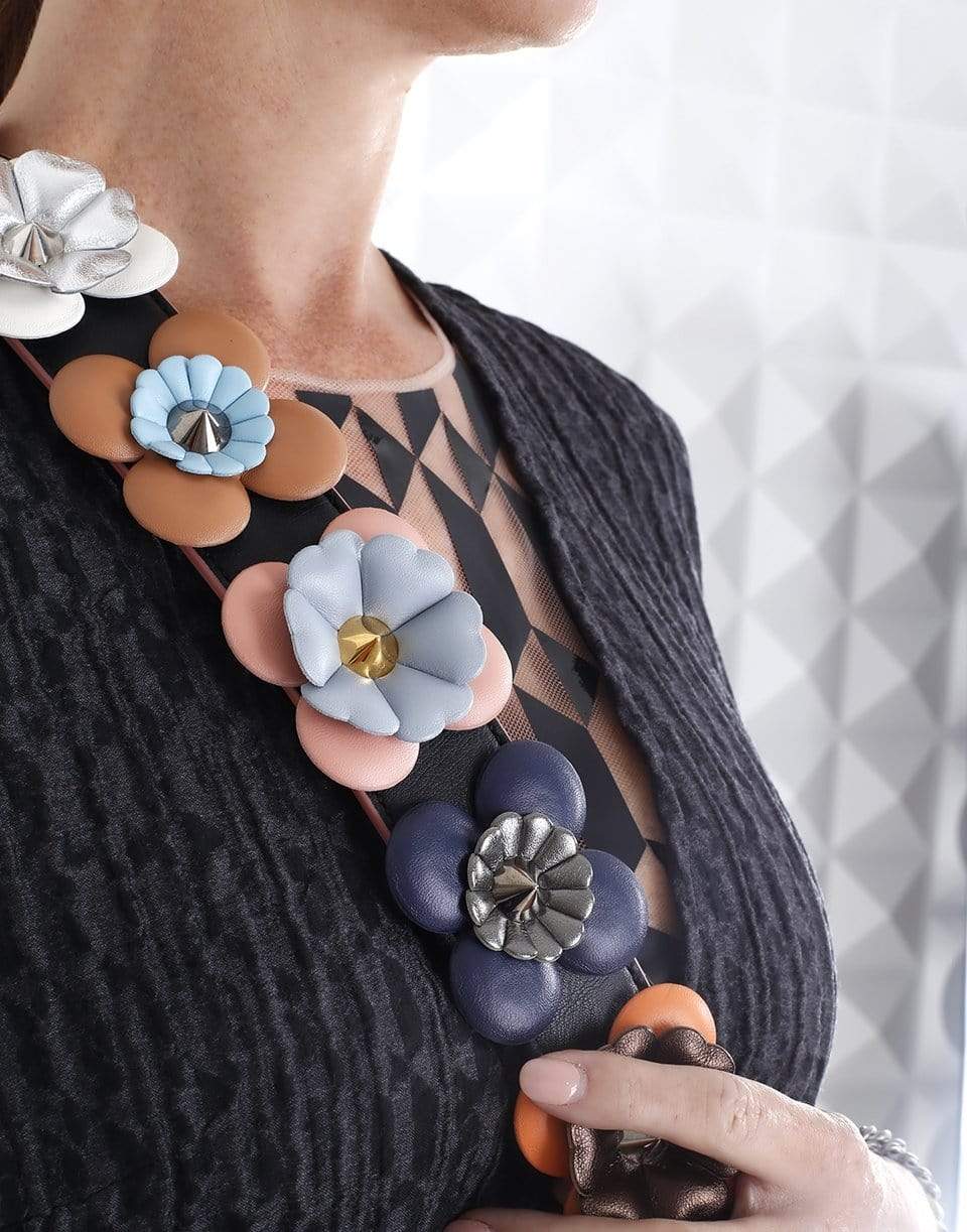 FENDI-Flower Strap You Purse Strap-BLK/SAND