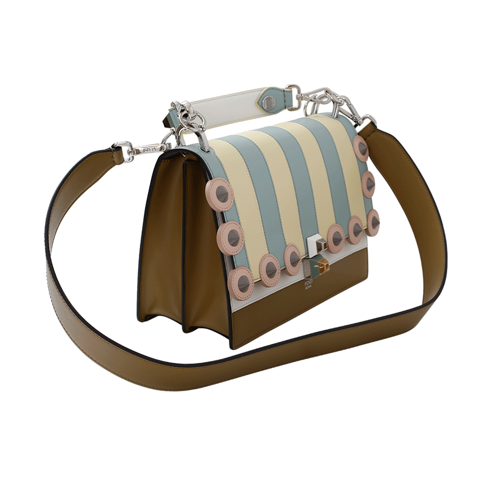 FENDI-Marquetry Studded Handbag-CAMALEON