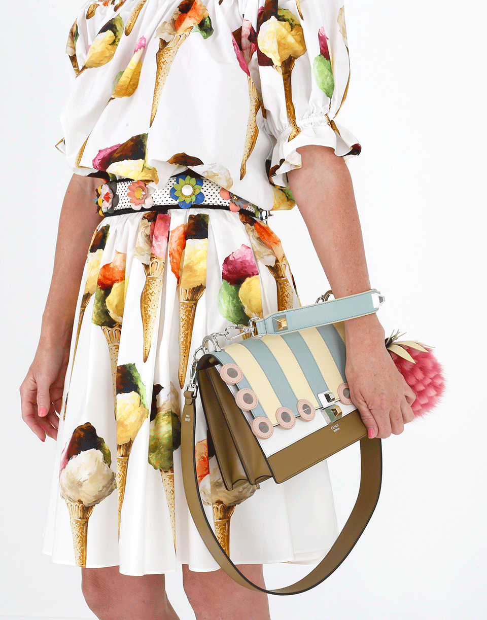 FENDI-Marquetry Studded Handbag-CAMALEON