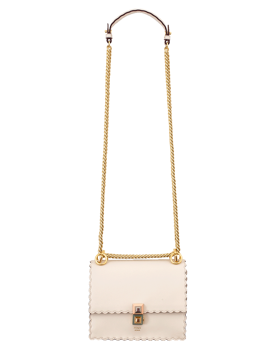 FENDI-Kan I Small Bag With Scallop Chain-CAMELIA