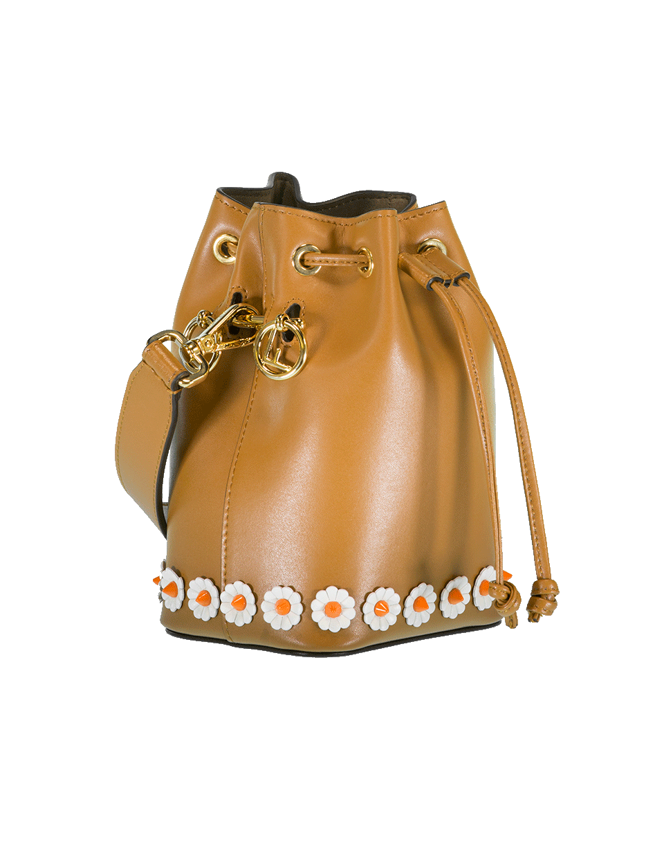 FENDI-Mini Bucket Floral Bag-CARAMEL