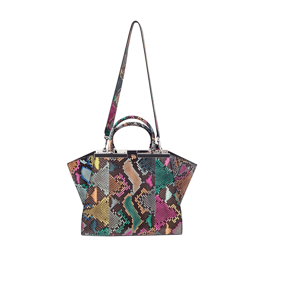 FENDI-3Jours Python Shopper Bag-CLOUD