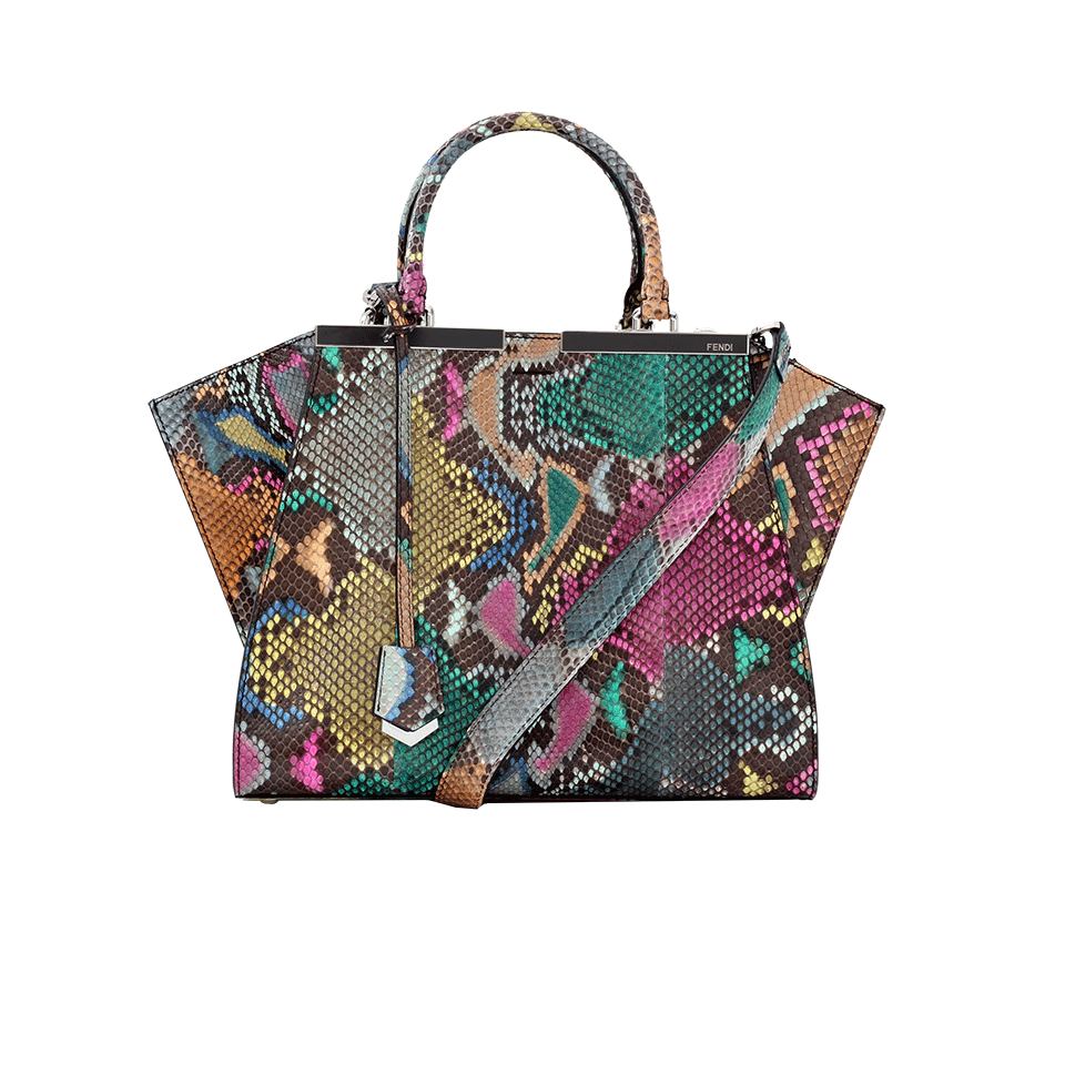 FENDI-3Jours Python Shopper Bag-CLOUD