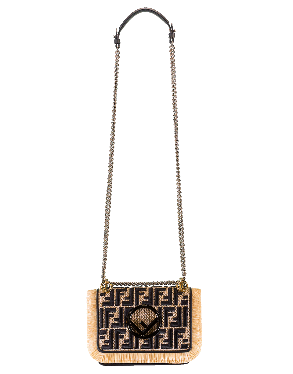 FENDI-Kan I Small Rafia Bag-NAT/BLK