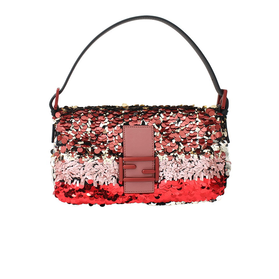 FENDI-Baguette Sequin Shoulder Bag-RED