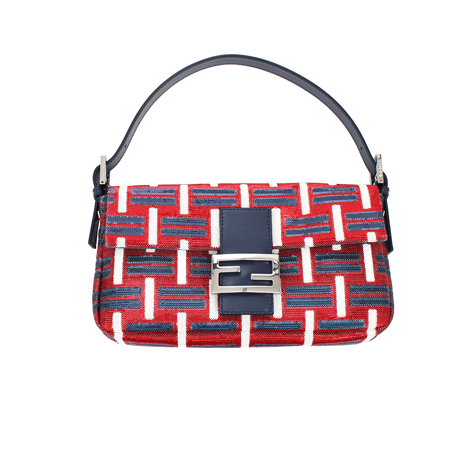 FENDI-Baguette Sequin Shoulder Bag-RED/BLUE