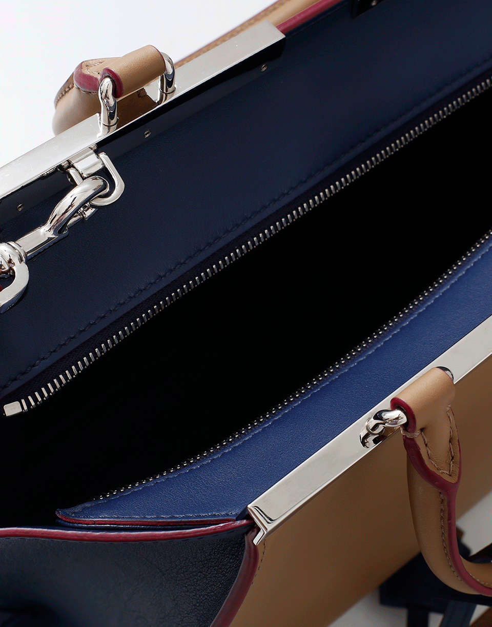 FENDI-3 Jours Color Block Bag-SND/BLUE