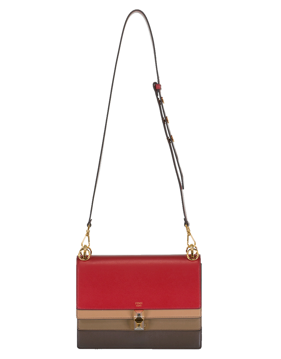 FENDI-Kan I Colorblocked Bag-STRAWBRY
