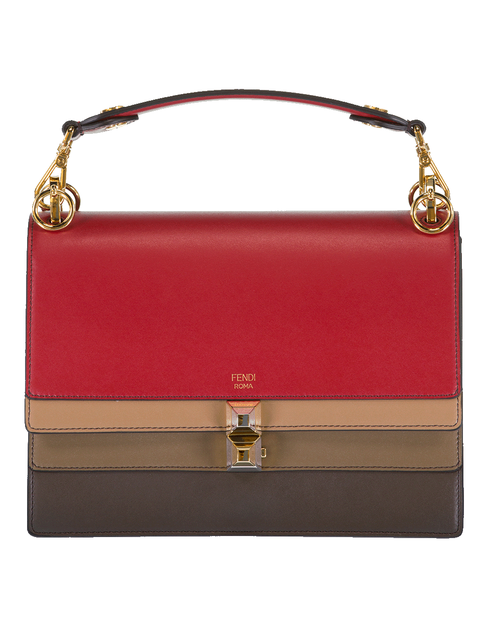 FENDI-Kan I Colorblocked Bag-STRAWBRY