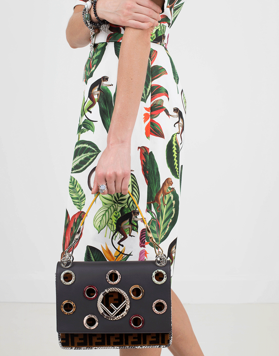 FENDI-Sfilata Kan I Logo Shoulder Bag-TOBACCO