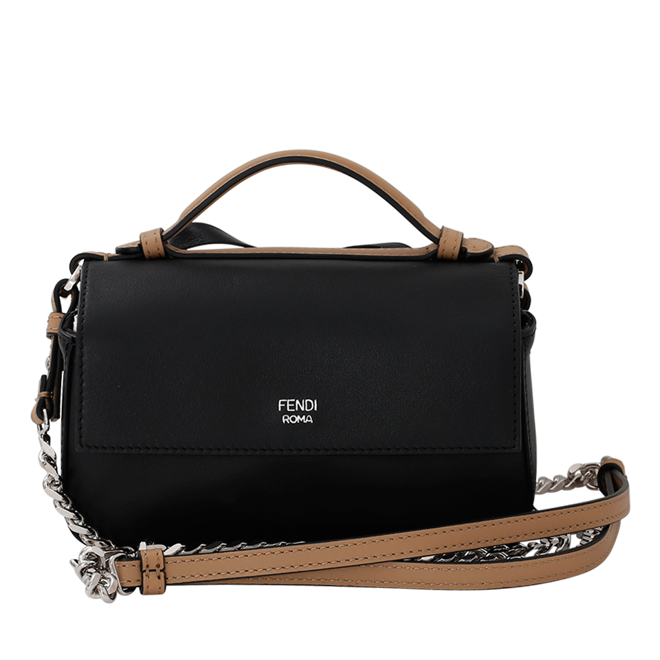 FENDI-Floral Micro Baguette-WHT/BLK