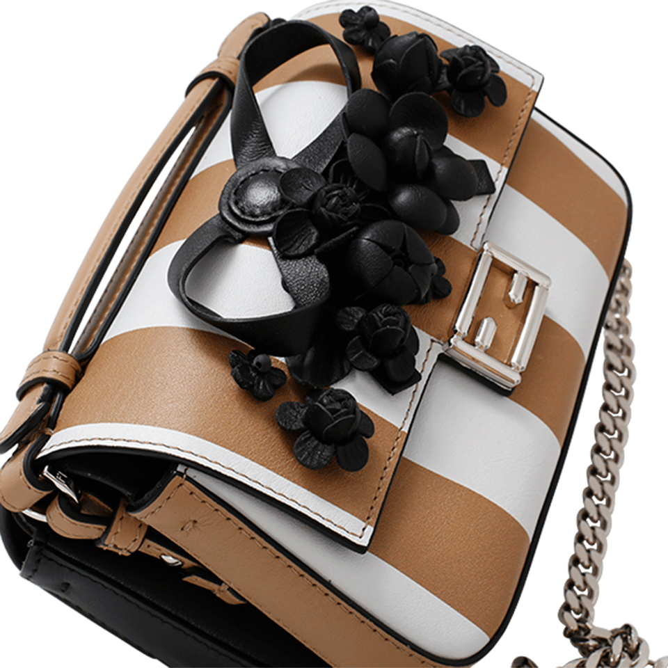 FENDI-Floral Micro Baguette-WHT/BLK