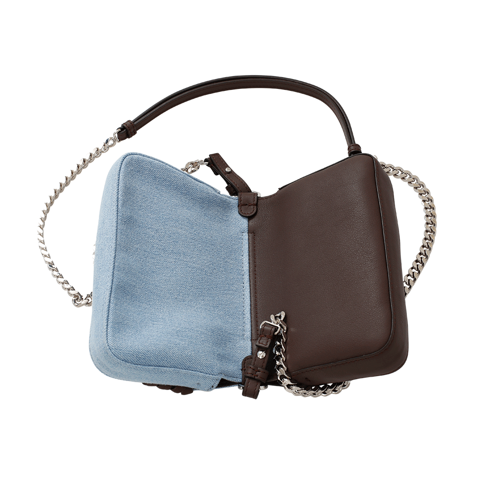 FENDI-Denim Double Micro Baguette-ARDESIA