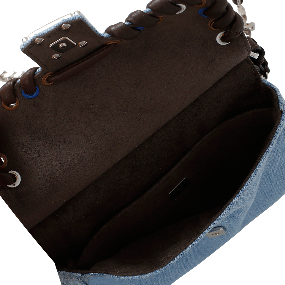 FENDI-Denim Double Micro Baguette-ARDESIA