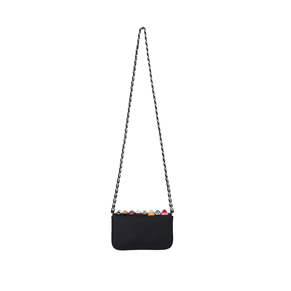 FENDI-Studded Micro Baguette-BLACK