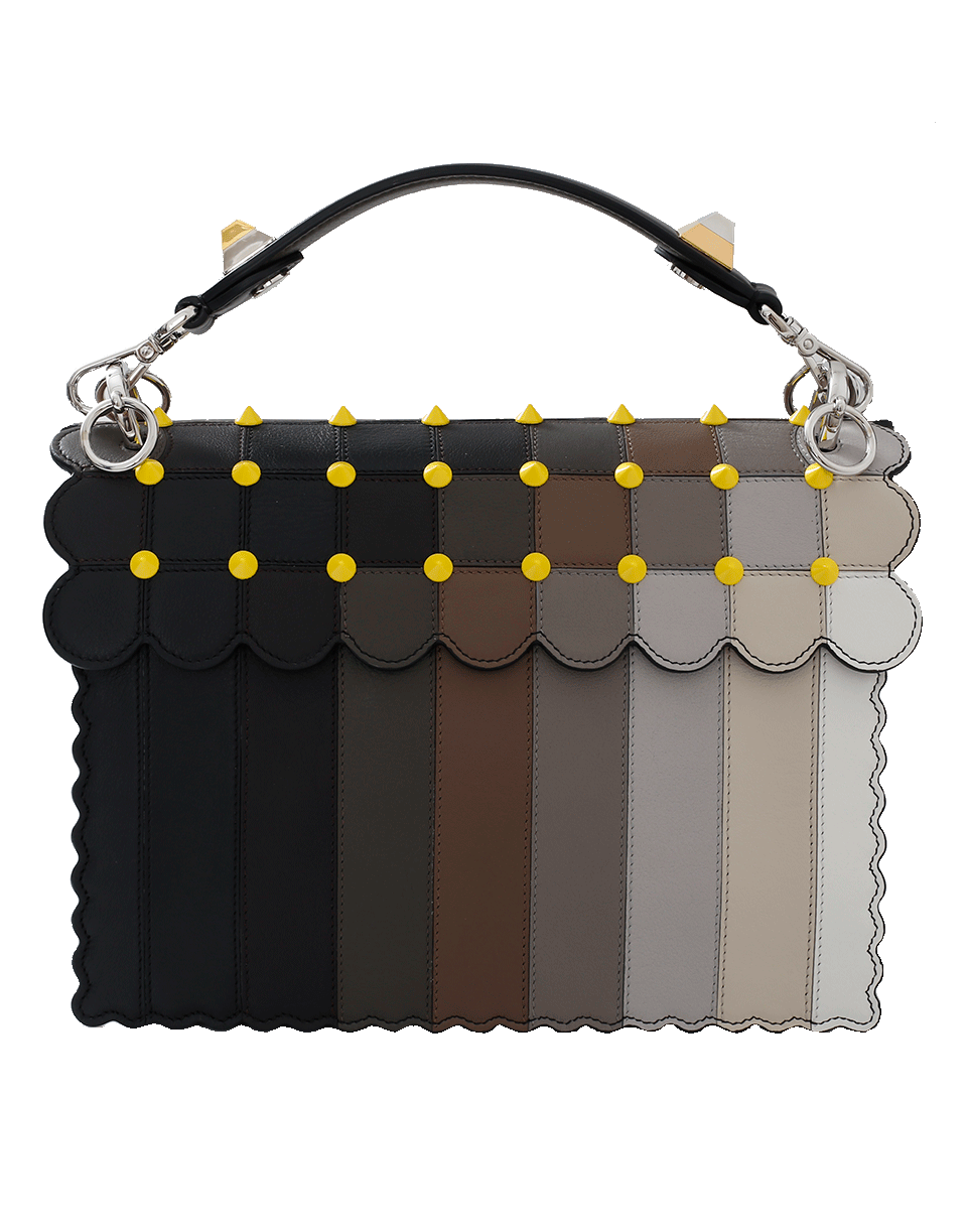 FENDI-Kan I Intarsia Stud Bag-BRWN/BLK