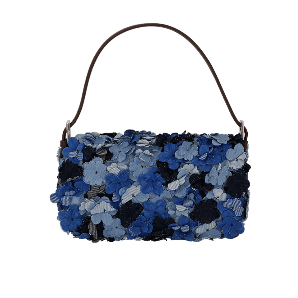 FENDI-Floral Denim Baguette-DENIM