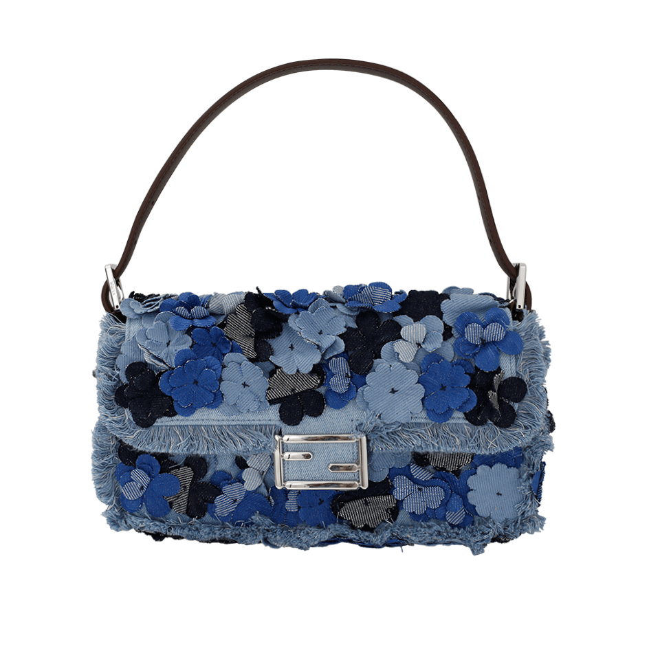 FENDI-Floral Denim Baguette-DENIM