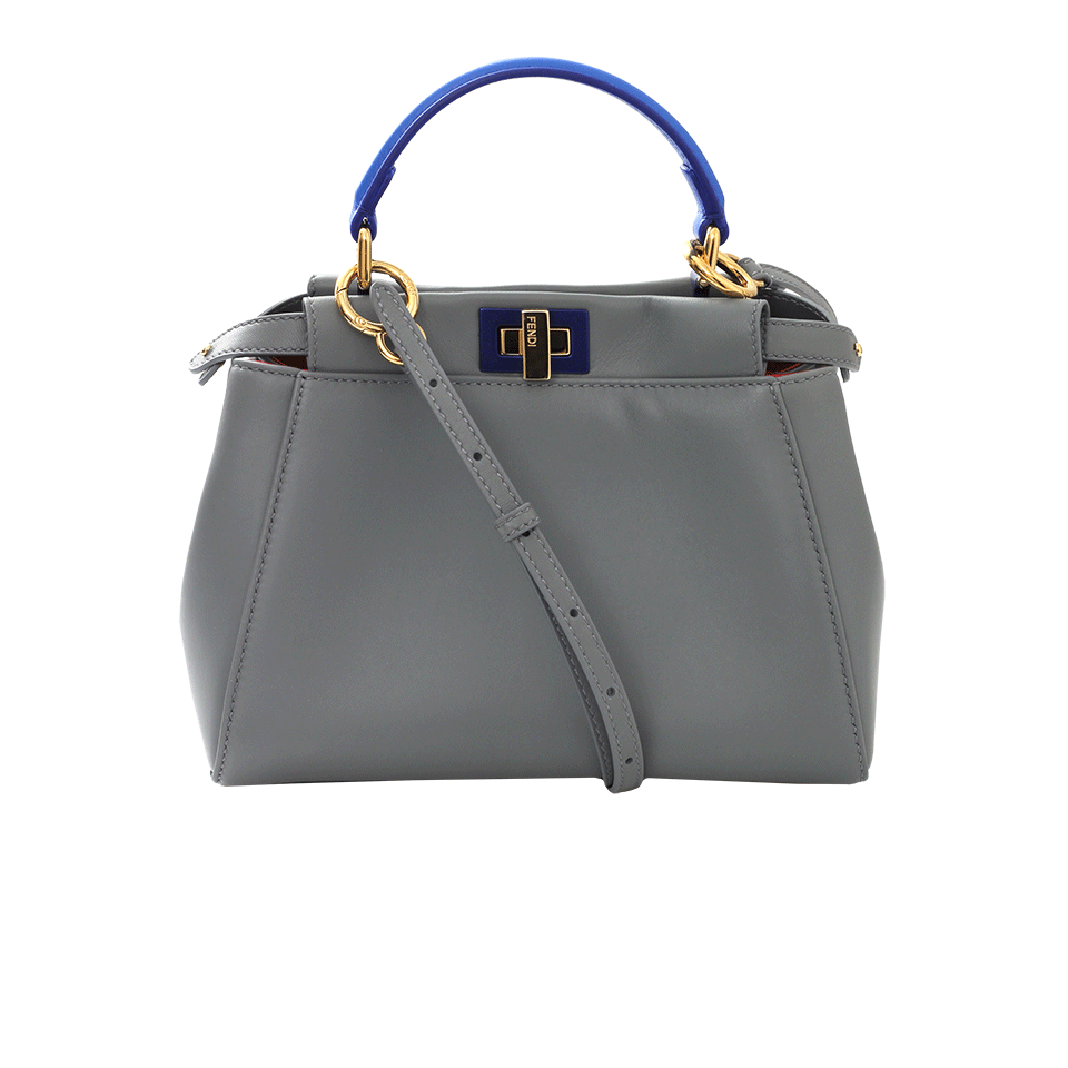 FENDI-Peekaboo Mini Top Handle Bag-GRY/BLUE