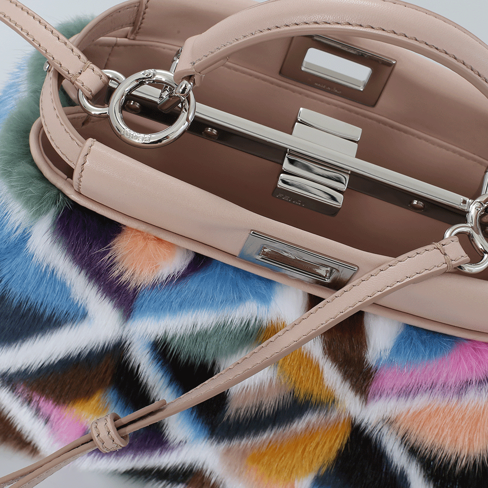 FENDI-Fur Mini Peekaboo-MULTI