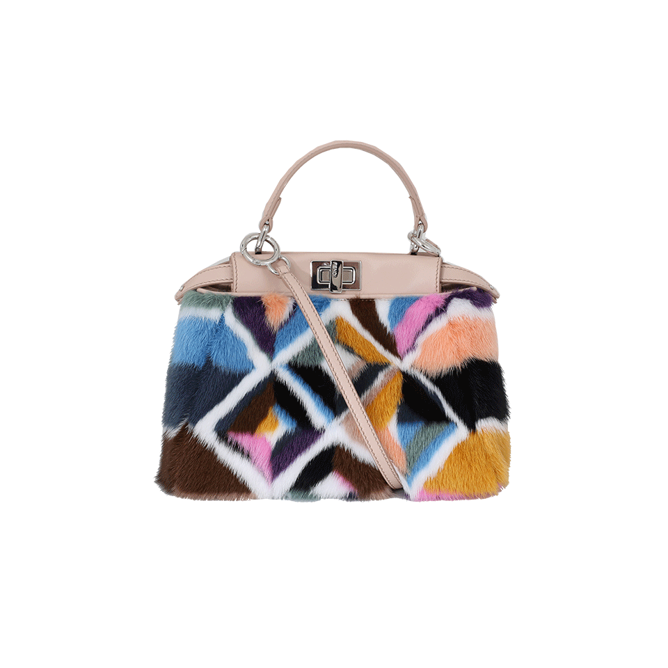 FENDI-Fur Mini Peekaboo-MULTI
