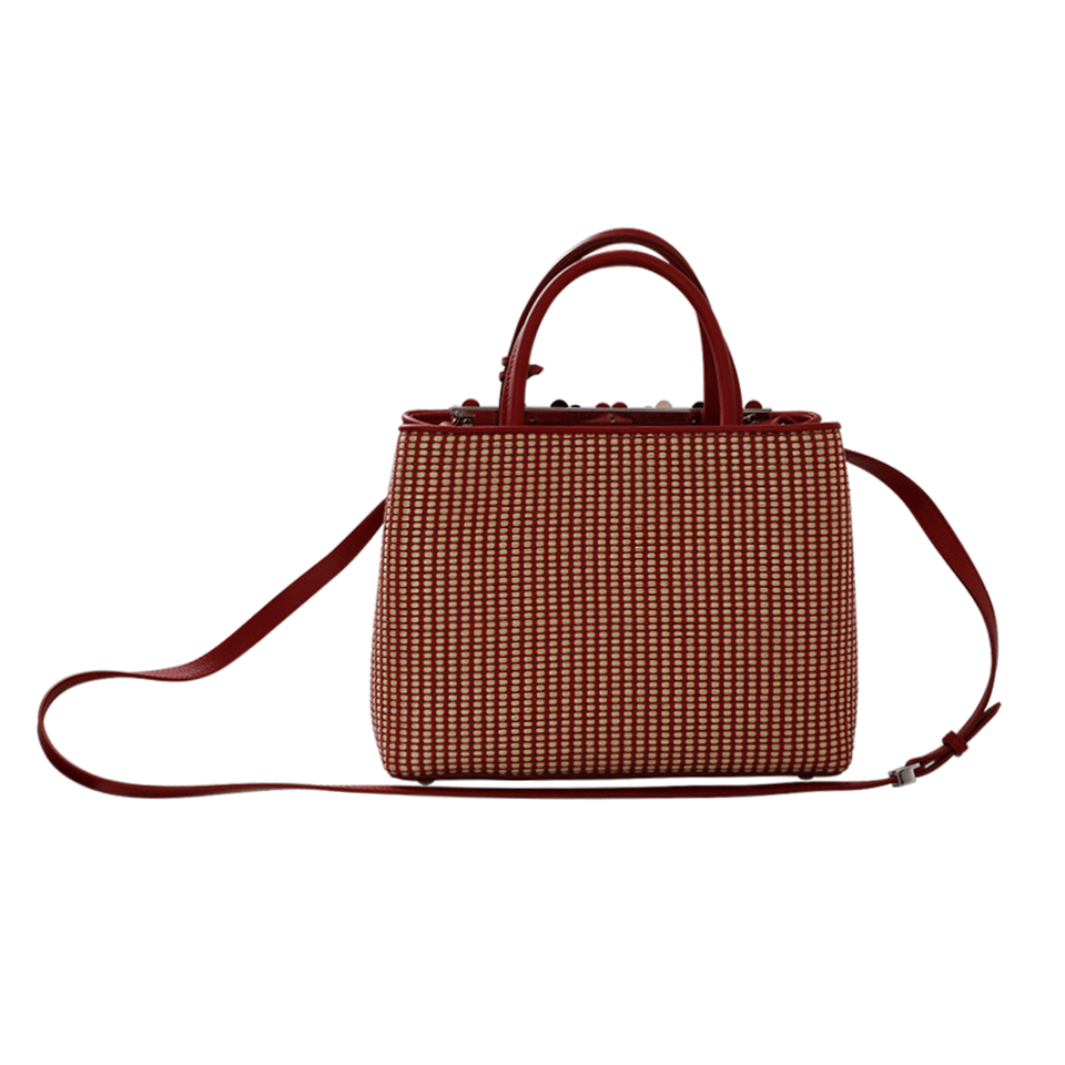 FENDI-2Jours Petite Raffia Shopper-RED
