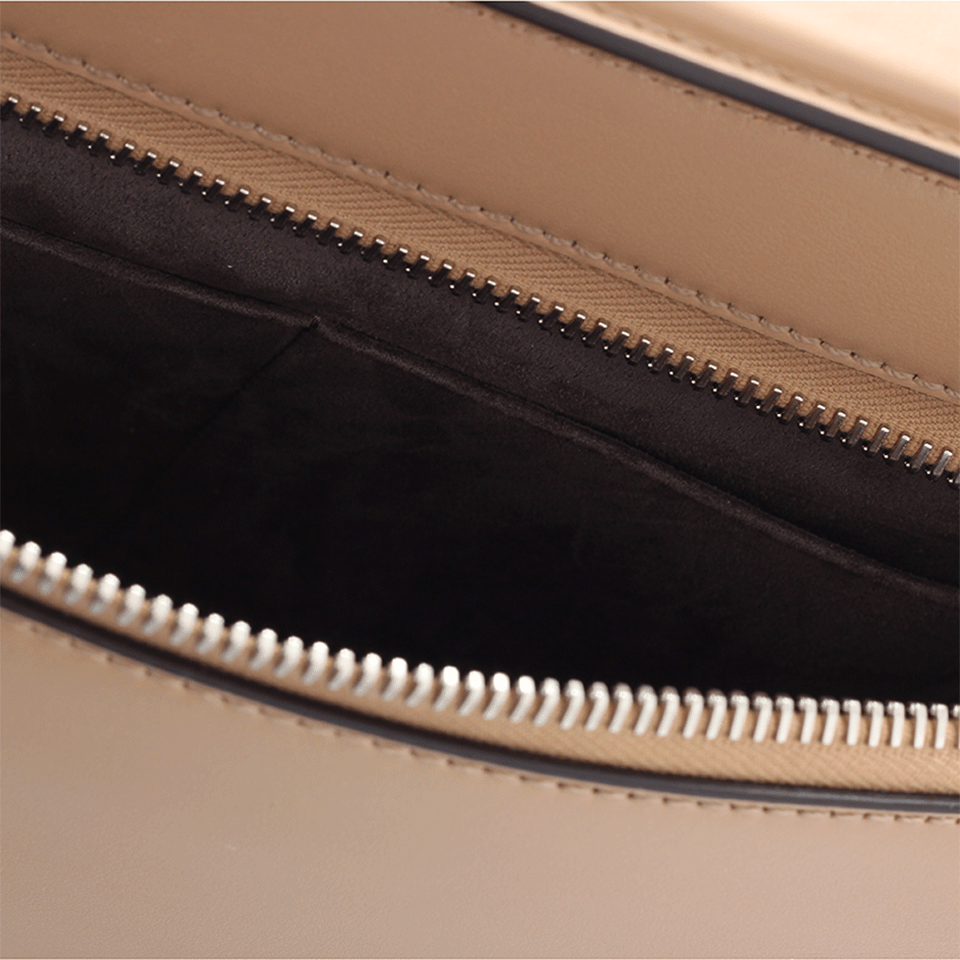 FENDI-Dotcom Floral Stud Purse-TAN